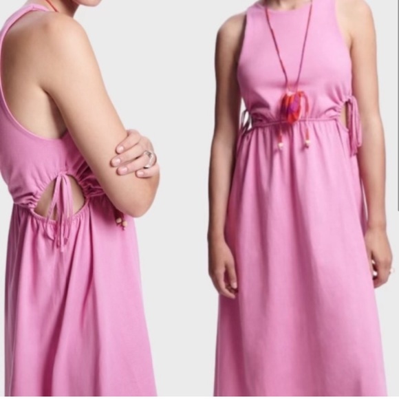 Zara | Cut Out Midi Halter Dress | Size Medium | Pink | 100% Cotton | $30.00 - Picture 2 of 6